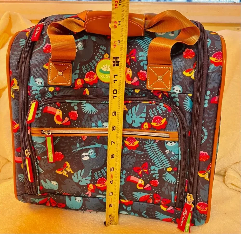 Lily Bloom Designer 15 Inch Carry On Rolling Travel Luggage Suitcase Sloth to Me